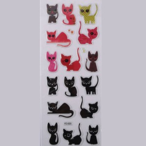 Katze 3 Face Sticker Aufkleber